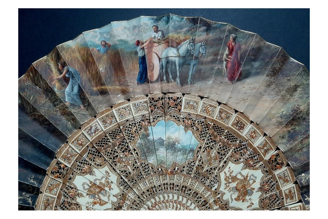 Wheat harvest time, early 20th century fan