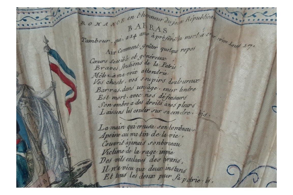 La mort des Martyrs de la Liberté, éventail révolutionnaire vers 1793