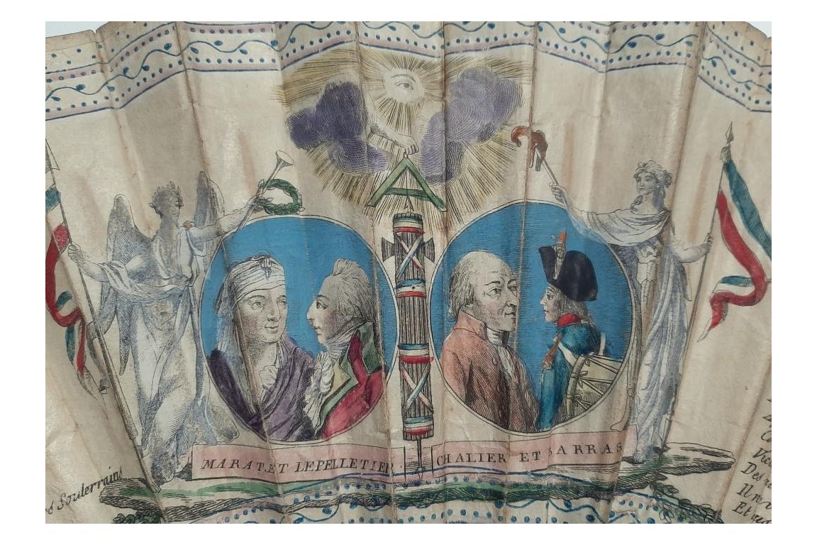 La mort des Martyrs de la Liberté, éventail révolutionnaire vers 1793