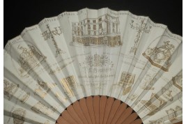 Simpson & Co clocks, advertising fan circa 1860-80