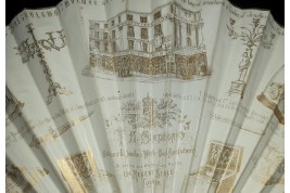 Simpson & Co clocks, advertising fan circa 1860-80