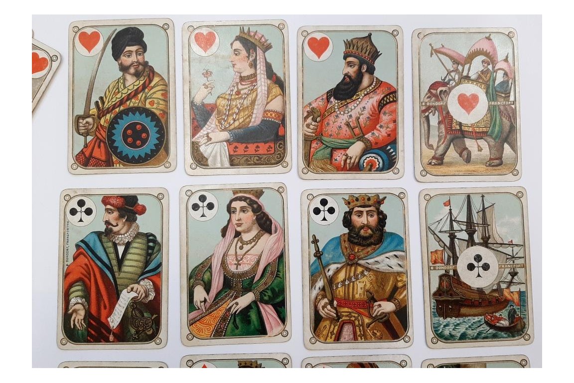 Les quatre continents, jeu de cartes, 1880-1906