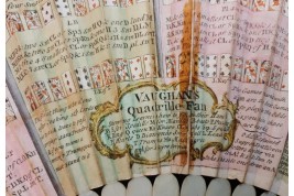 Vaughan's Quadrille Fan. Card game fan circa 1760-70