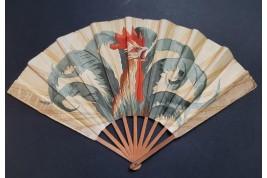 Roosters by Thomasse and Duvelleroy,  fans circa 1910