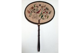 Precious birds,  two fixed fans, Napoleon III period