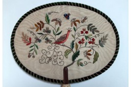 Precious birds,  two fixed fans, Napoleon III period