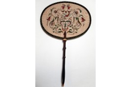 Precious birds,  two fixed fans, Napoleon III period