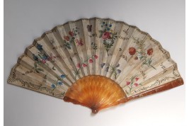 Love adorned with flowers, fan circa 1700-1720