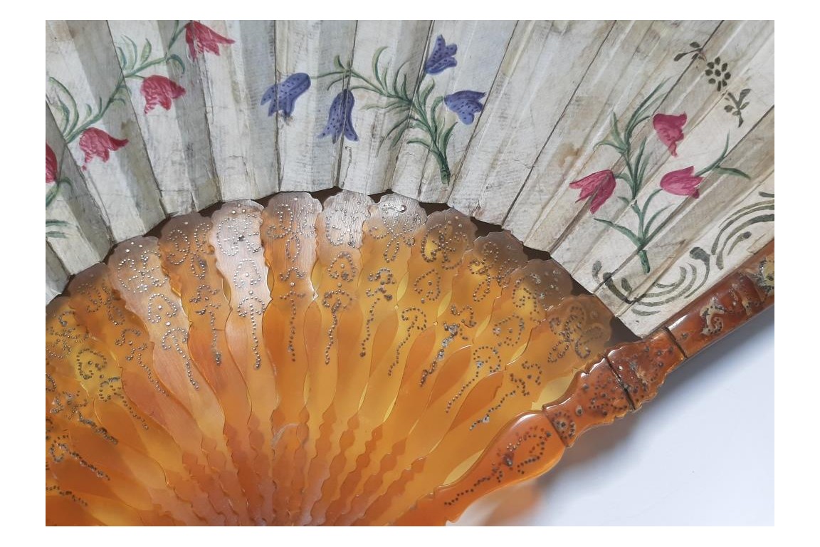 Love adorned with flowers, fan circa 1700-1720