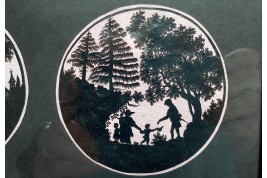 Geneva countryside in papercutting and silhouettes. Attributed to Jean Huber, 18th century