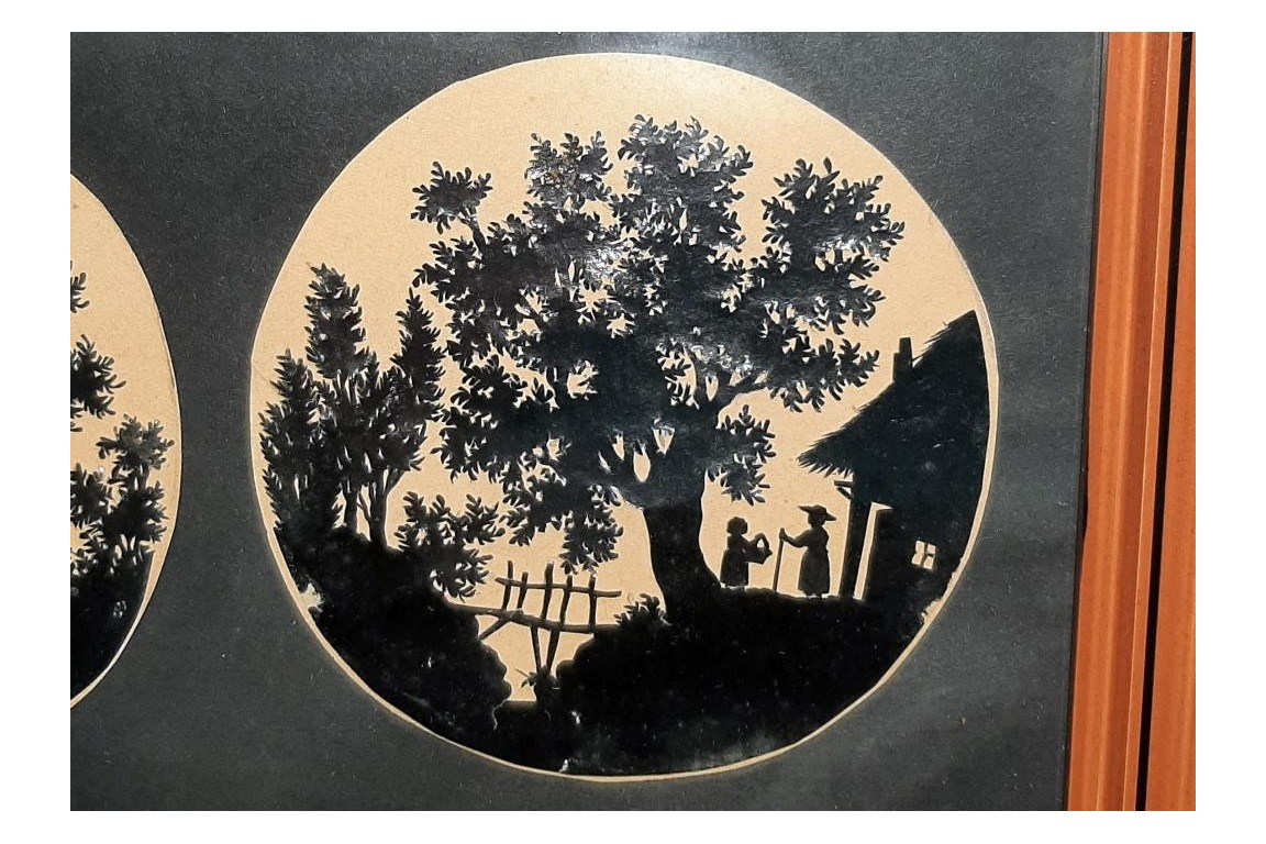 Geneva countryside in papercutting and silhouettes. Attributed to Jean Huber, 18th century