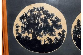 Geneva countryside in papercutting and silhouettes. Attributed to Jean Huber, 18th century