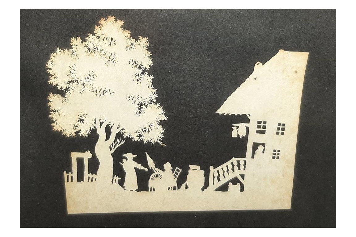 Geneva countryside in papercutting and silhouettes. Attributed to Jean Huber, 18th century