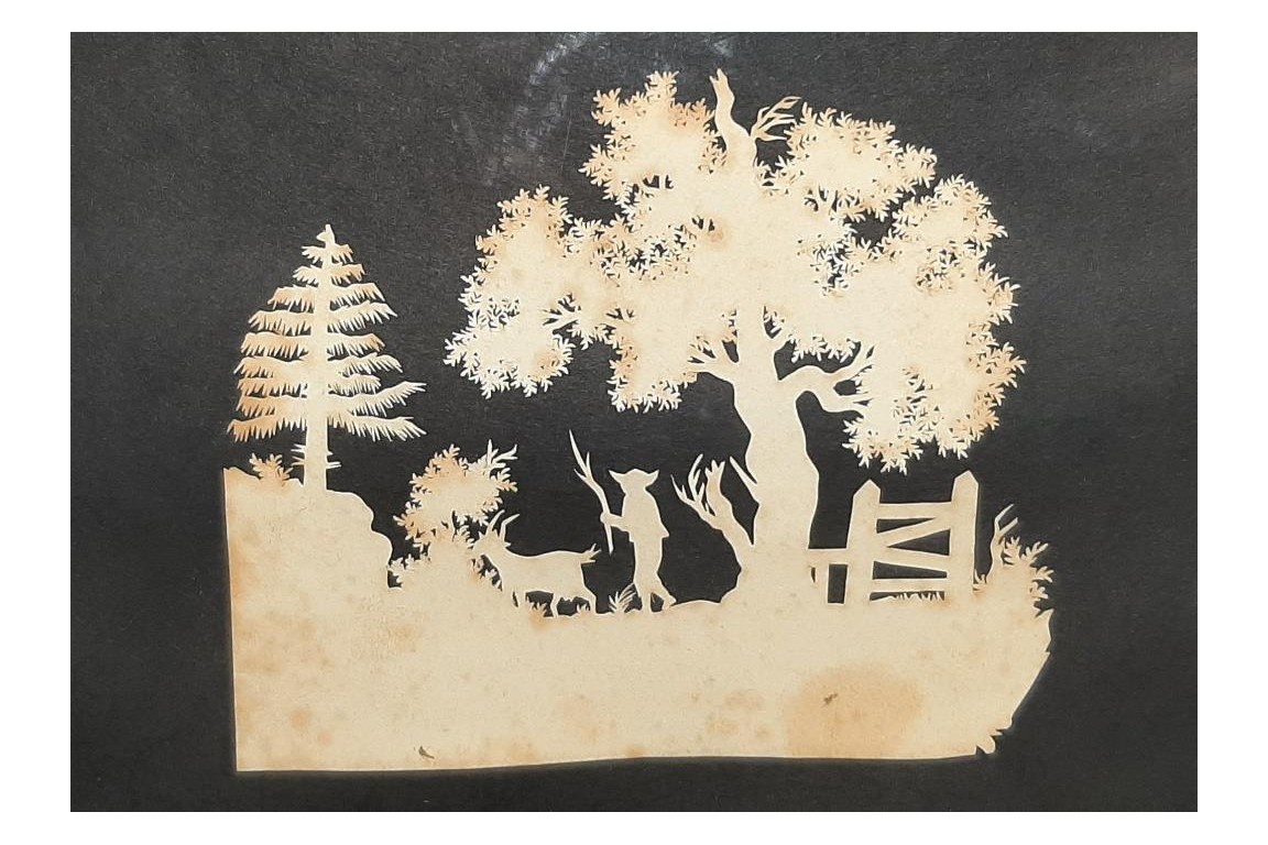 Geneva countryside in papercutting and silhouettes. Attributed to Jean Huber, 18th century