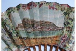 Souvenir of Gibraltar fan, circa 1900-20