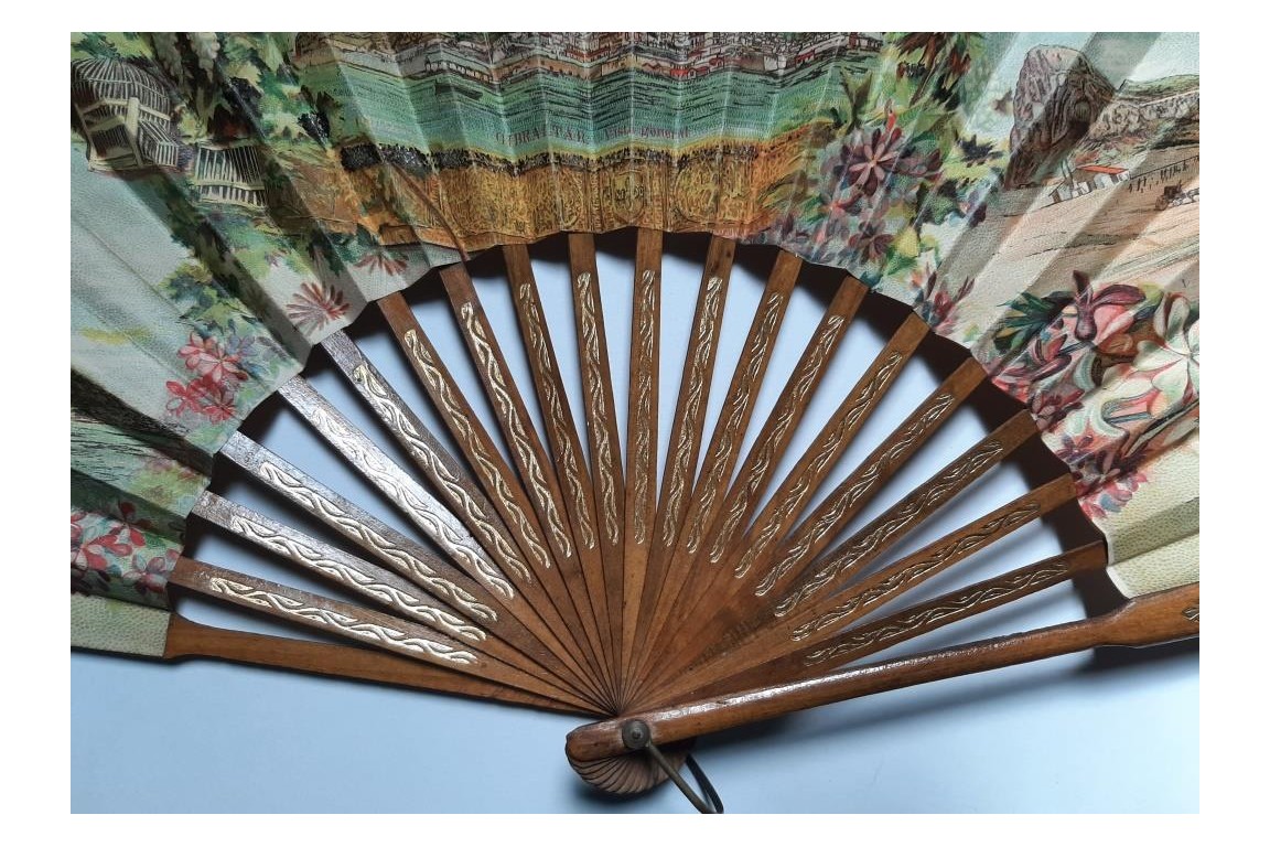 Souvenir of Gibraltar fan, circa 1900-20