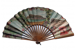 Souvenir of Gibraltar fan, circa 1900-20