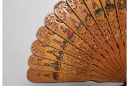 Traditional costumes of the Swiss cantons, fan circa 1880