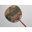 Japanese city, late 19th century fixed fan