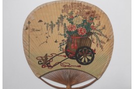 Japanese city, late 19th century fixed fan