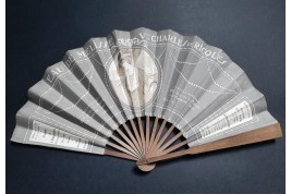 On the train to Normandy. Fan by Dorival for the Chemins de fer de l'État. Circa 1911