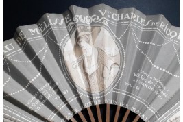 On the train to Normandy. Fan by Dorival for the Chemins de fer de l'État. Circa 1911