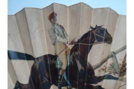 Jump horse race, fan circa 1890