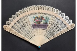 Hunting and greasy poles, 4 images fan circa 1820-30