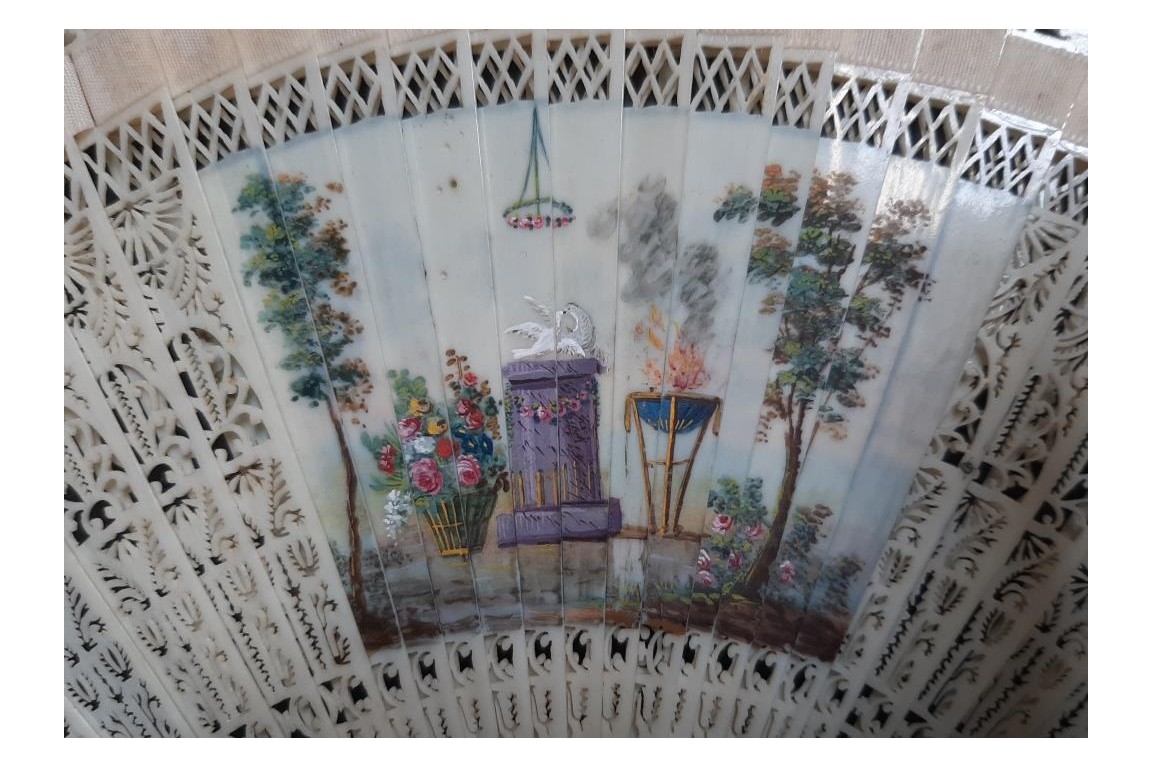 Hunting and greasy poles, 4 images fan circa 1820-30