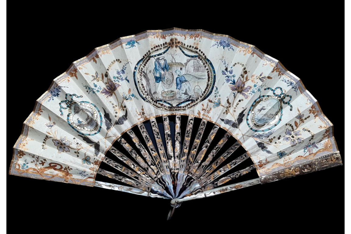 Fishing, hunting and grazing. Fan circa 1770