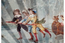 Traineau et patinage sur glace, éventail de Maria en 1886