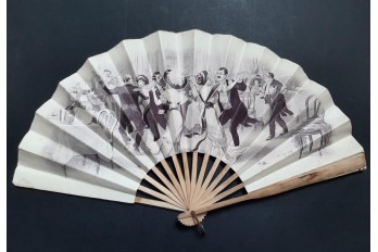 Dancing at Tabarin Lajunie, fan by Mourgue circa 1910