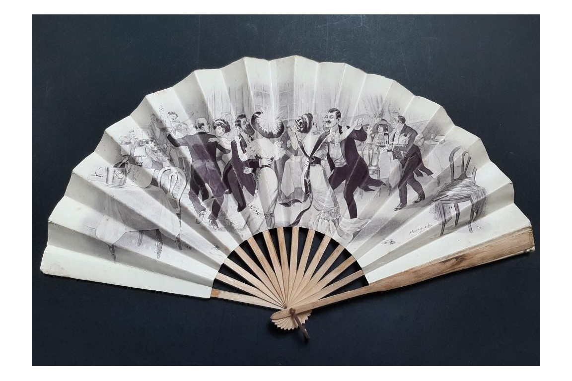 Dancing at Tabarin Lajunie, fan by Mourgue circa 1910