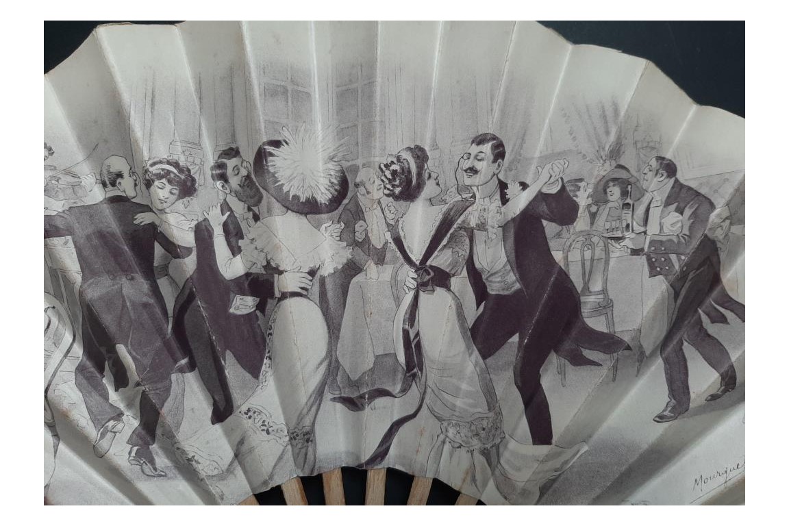 Dancing at Tabarin Lajunie, fan by Mourgue circa 1910