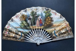 Captive balloon for children's play, fan circa 1820