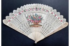 Fishing and walking. 4 images fan, circa 1820-30