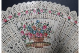 Fishing and walking. 4 images fan, circa 1820-30