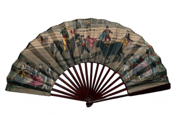 Dance and bullfighting, fan circa 1840-50