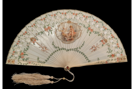 The musician cherubs, fan circa 1900