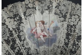 Cupid in love, late 19th-century fan