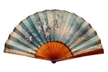 Dawn angels, fan by Marie Dumas late 19th century