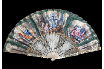 Diana's love for Endymion, fan circa 1750