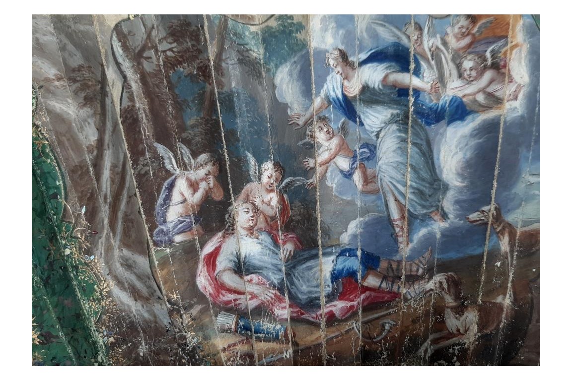 L’amour de Diane pour Endymion, éventail vers 1750