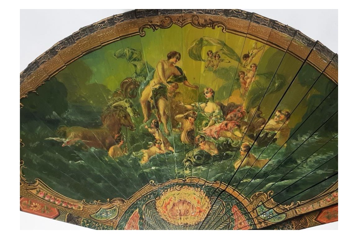 Apollo after Boucher, fan circa 1900