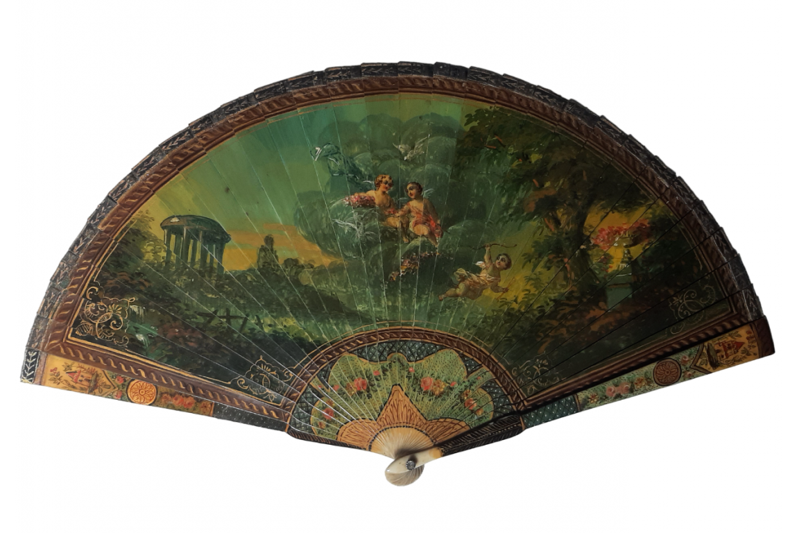 Apollo after Boucher, fan circa 1900