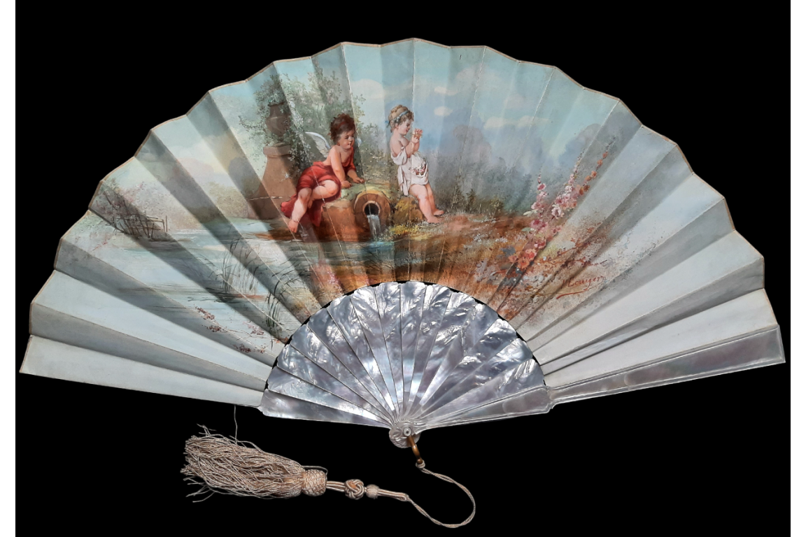 A love affair... Fan by L'Ecuyer circa 1890