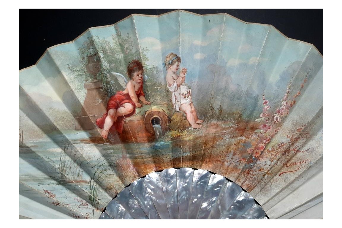 A love affair... Fan by L'Ecuyer circa 1890