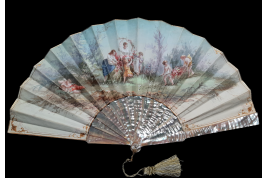 Flowering the bride-to-be, fan by Noujaret, late 19th century