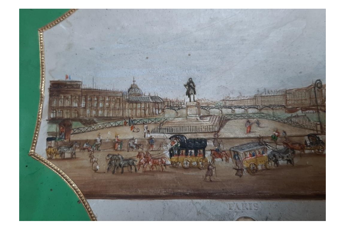 View of Paris from the Pont-Neuf, fixed fan circa 1830-40