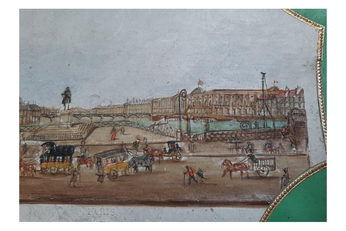 View of Paris from the Pont-Neuf, fixed fan circa 1830-40